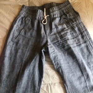 Cabo Linen Wide Leg Pant in Chambray
